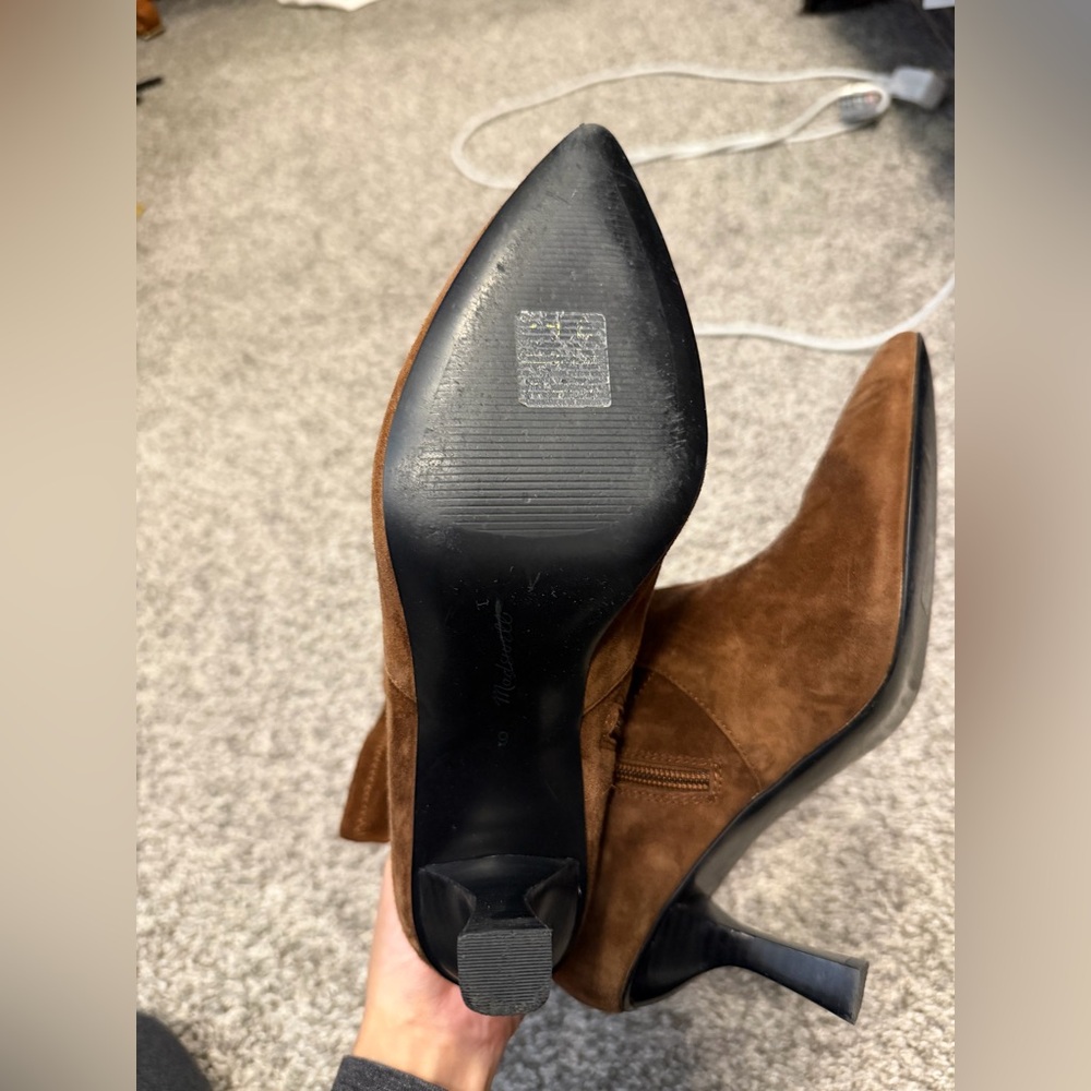 Madewell Justine ankle boot - suede dark coffee size 9 - Picture 9 of 10